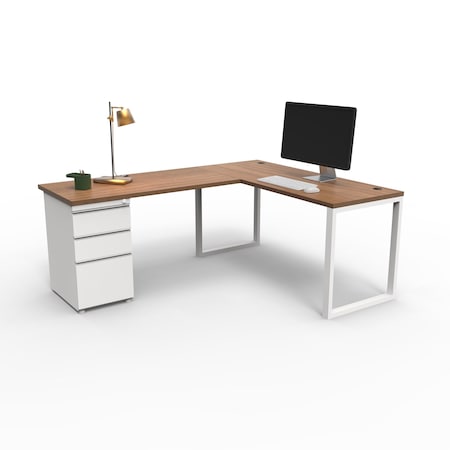 We'Re It Connect It L-Shaped Desk, 77 in D X 30 in H, 60 in W X Thermally Fused Laminate DI60304824L1BBF-WH-WAL